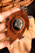 Load image into Gallery viewer, Black Agate Leaf Pendant