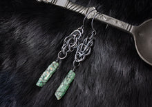 Load image into Gallery viewer, Evocatio Green Kyanite Ear Hangers