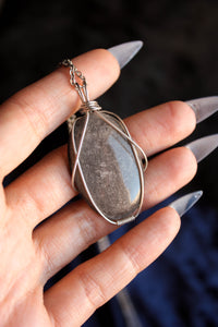 Silver Obsidian Pendant