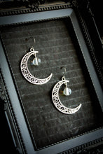 Load image into Gallery viewer, Ornalmental Moon Earrings
