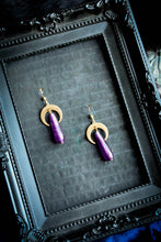 Load image into Gallery viewer, Moon Purple Teardrop Earring
