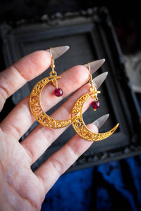 Ornalmental Moon Earrings