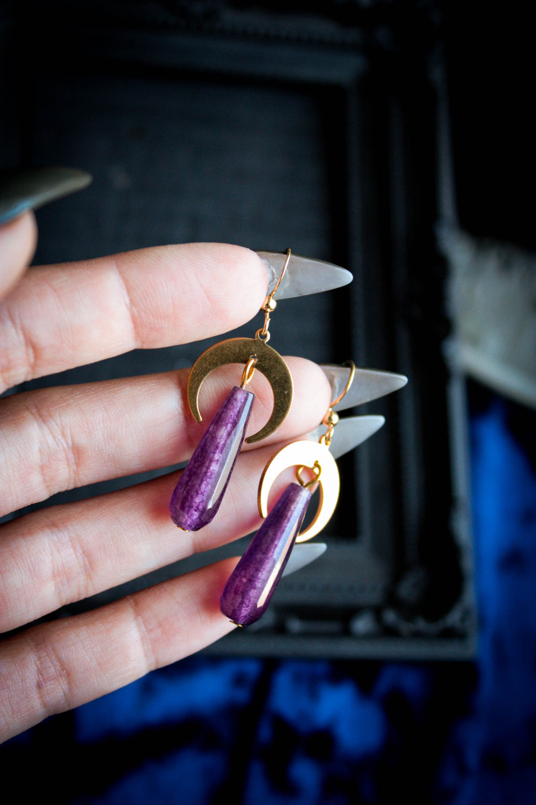 Moon Purple Teardrop Earring