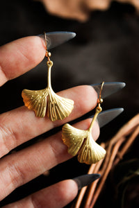 Ginkgo Brass Earrings