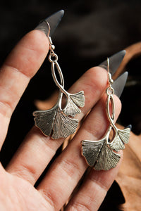 Ginkgo Silver Earrings