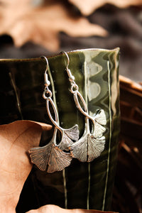 Ginkgo Silver Earrings