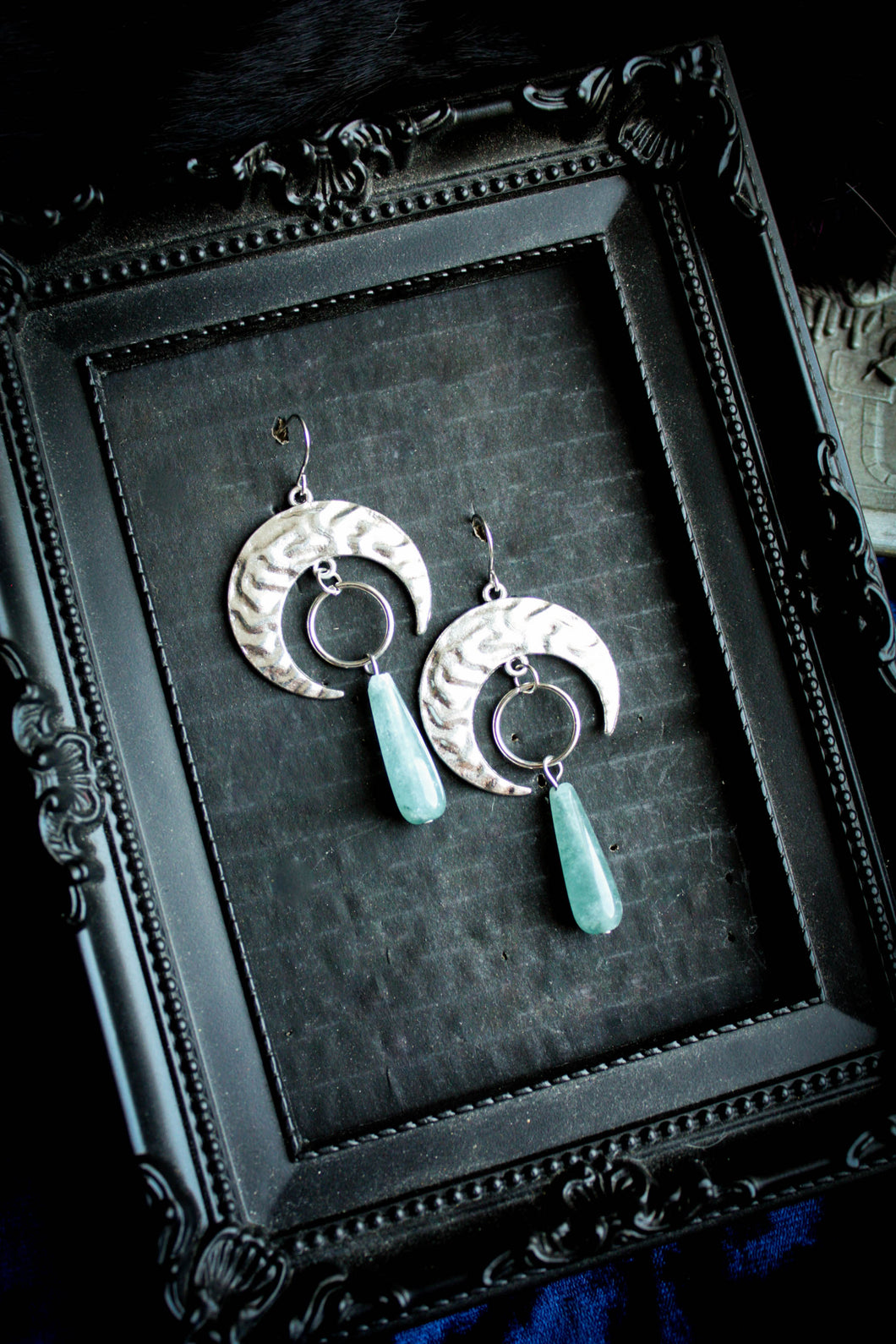 Moon Blue Teardrop Earrings