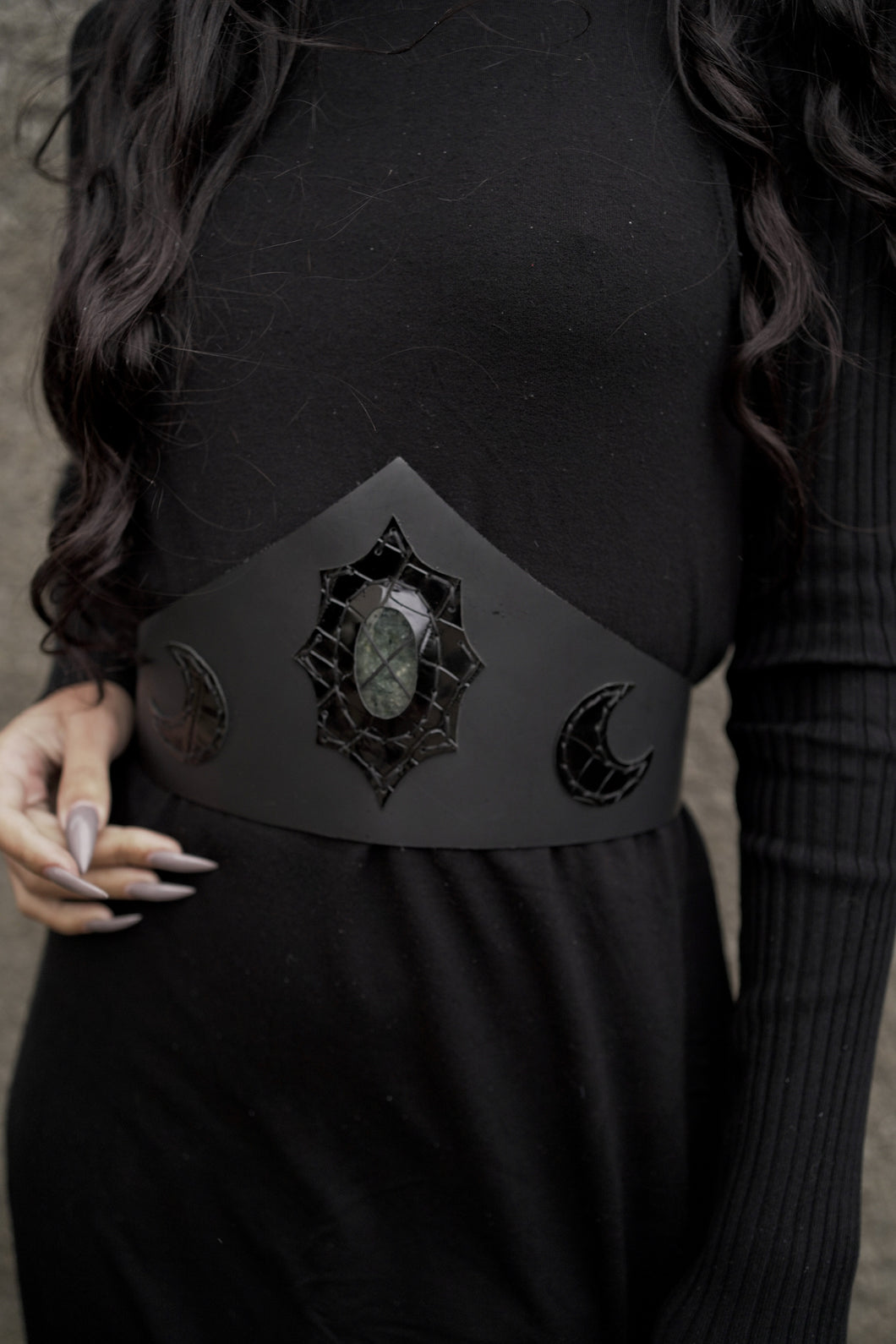 Moon Phases Prehnite Belt