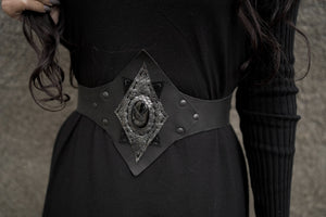 Black Sun Silver Obsidian Belt