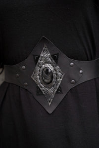 Black Sun Silver Obsidian Belt