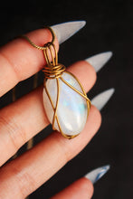 Load image into Gallery viewer, Moonstone Brass Pendant
