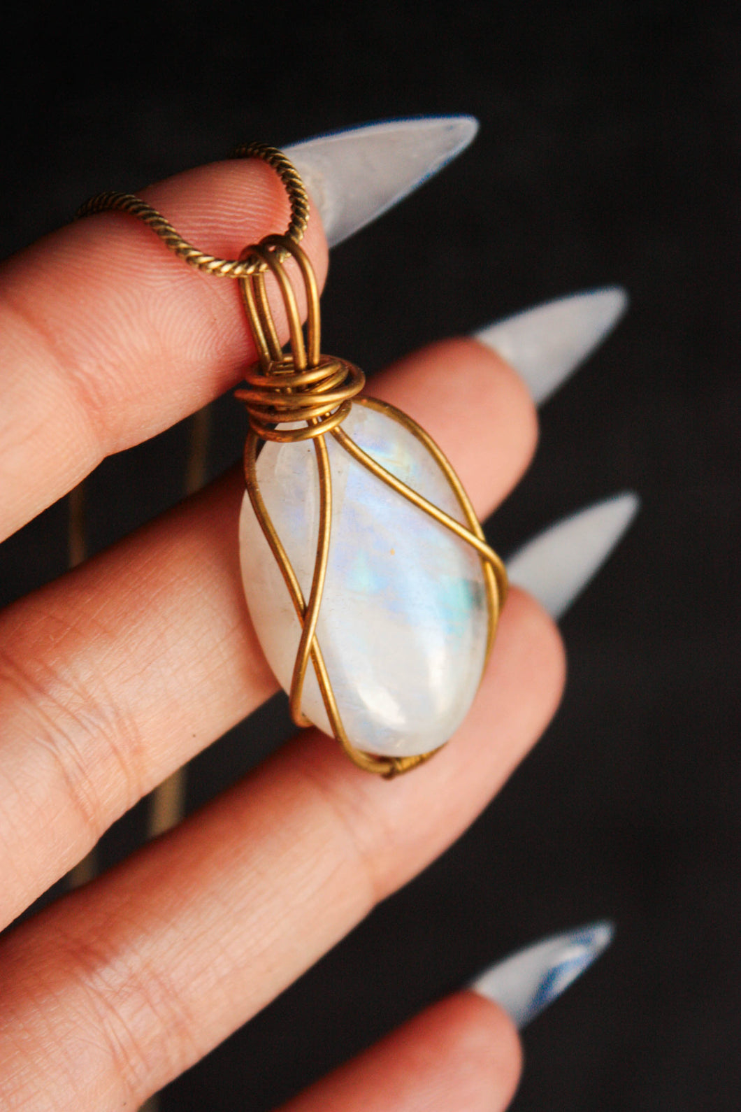 Moonstone Brass Pendant