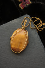 Load image into Gallery viewer, Tigers Eye Brass Pendant
