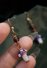 Load image into Gallery viewer, Purple Mushroom Earrings
