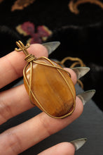 Load image into Gallery viewer, Tigers Eye Brass Pendant
