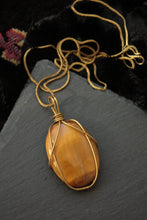 Load image into Gallery viewer, Tigers Eye Brass Pendant
