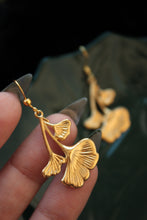 Load image into Gallery viewer, Ginkgo Brass Earrings
