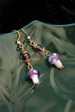 Load image into Gallery viewer, Purple Mushroom Earrings
