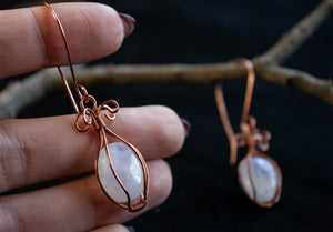 Cage Moonstone Earrings