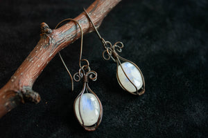 Cage Moonstone Earrings