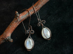 Cage Moonstone Earrings