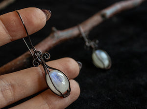 Cage Moonstone Earrings