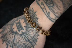 Bizantine Chain Aged Brass Bracelet